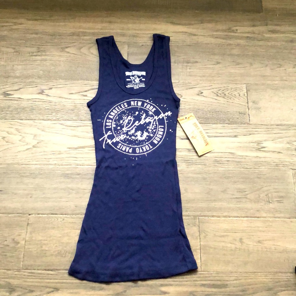 True Religion Navy Blue Graphic Tank Dress